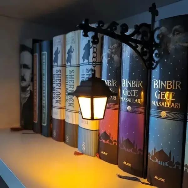 Lanterne de bibliothèque - Éclairage décoratif pour étagère, lampes de lecture pour bibliophiles, lampe LED antique pour coin lecture, ornement