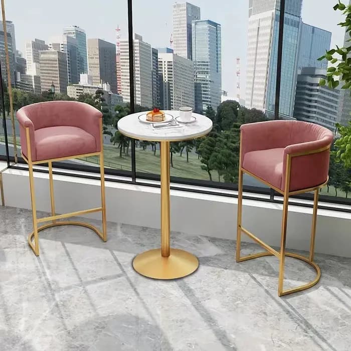 Counter-Chaise de salle à manger moderne avec pieds en métal