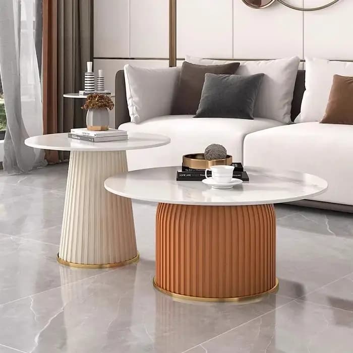 Europe du nord Tables basses Design rond authentique luxe