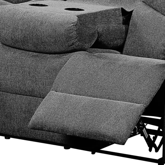 Fauteuil inclinable à 3 places, canapé inclinable en Chenille avec Table rabattable, porte-gobelet p