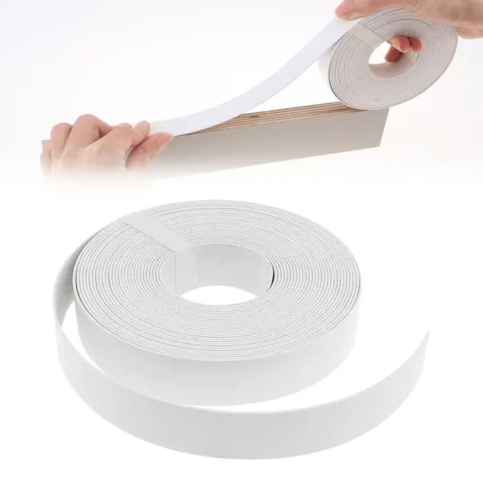 Bande de chant adhésive thermofusible en PVC blanc/noir, 7/8 pouces x 25 pieds (2,2cm x 7.62M), pour