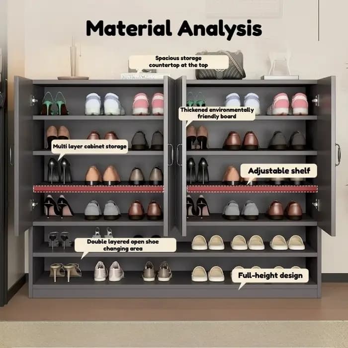 Meubles d'entrée : Armoires à chaussures verticales multi-niveaux multifonctionnelles pour le rangement intérieur du salon