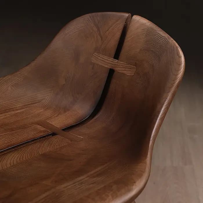 Chaise de salle à manger en bois massif de style Wabi-sabi haut de gamme