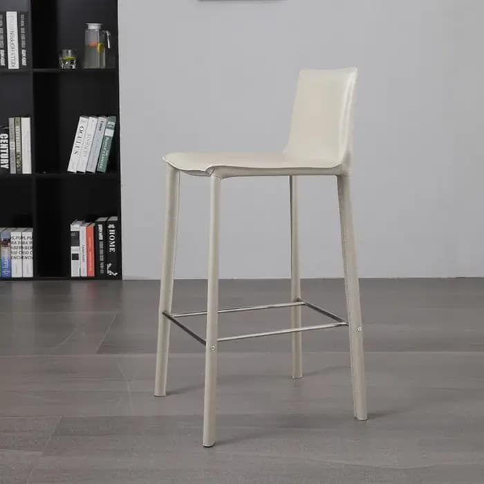Chaises de salle à manger en cuir blanc