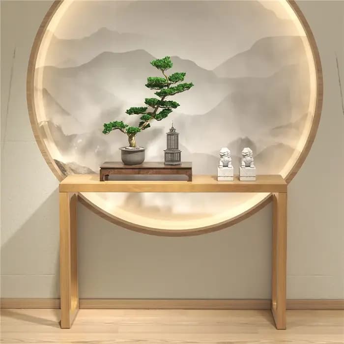 Table d'entrée rétro de luxe, esthétique étroite, Unique, Table d'angle en bois, Design moderne, meu
