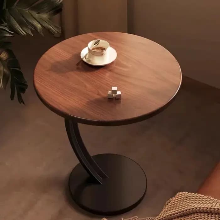 Table d'appoint ronde – Mini table basse pour salon, table de chevet pour chambre à coucher et table d'appoint pour canapé, table d'angle compacte pour petit espace