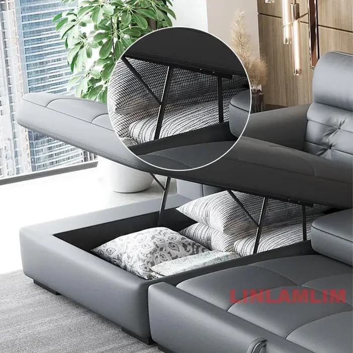 Linlamlim Canapé-lit sectionnel avec rangement