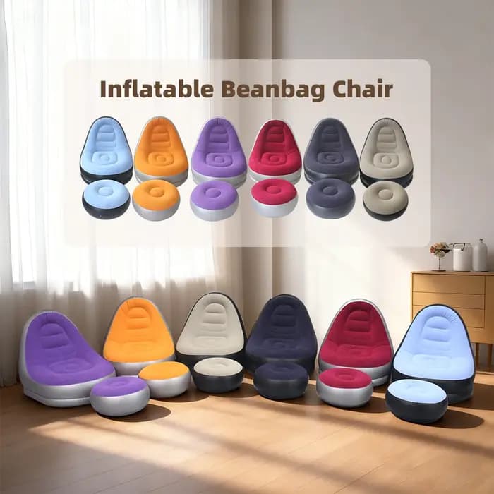 Canapé gonflable avec tabouret