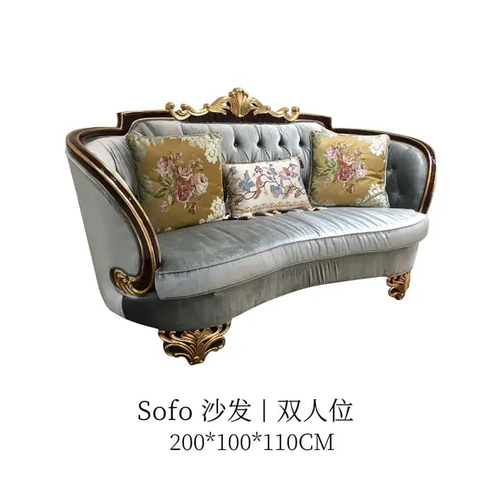 Ensemble de canapés en tissu de luxe royal français européen