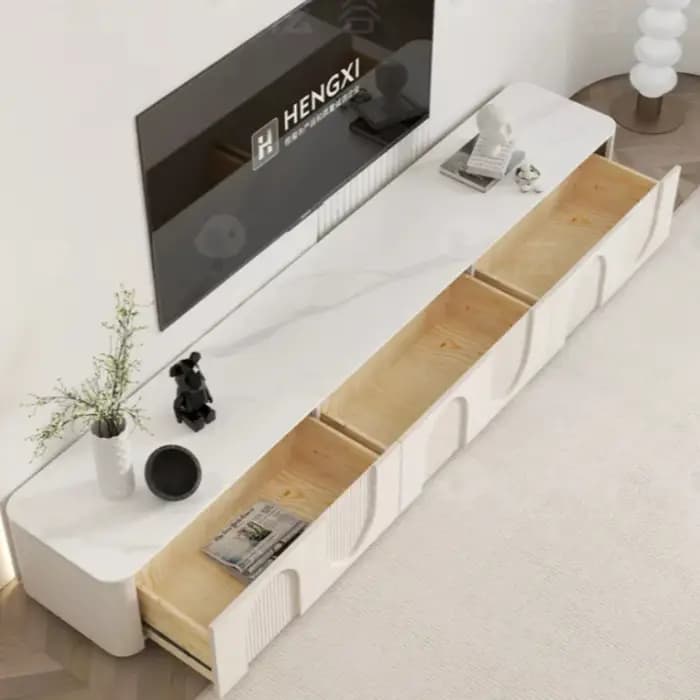 Meuble TV mural blanc moderne pour salon