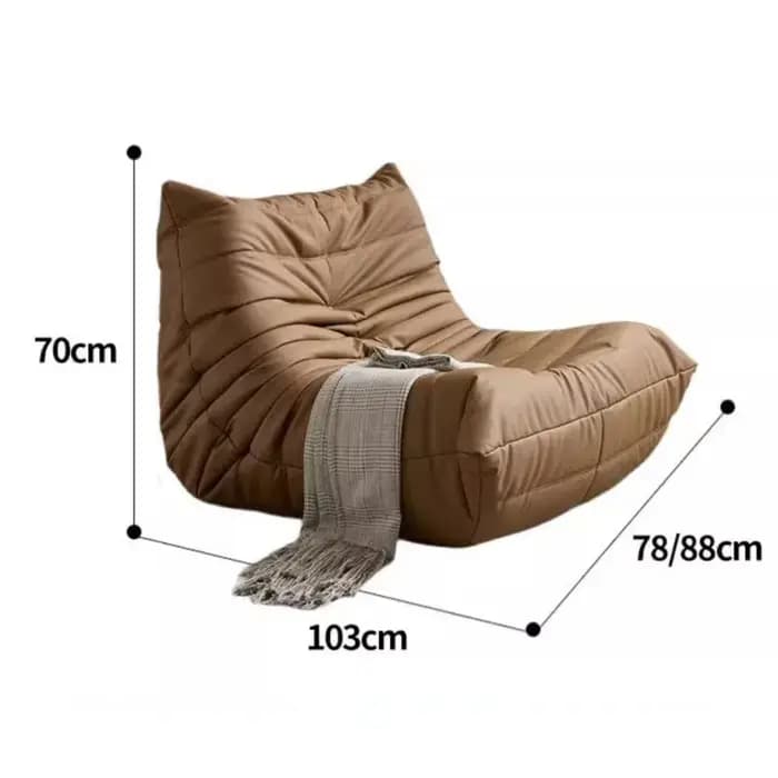 Fauteuil inclinable individuel Caterpillar style Wabi-Sabi pour salon, chambre, balcon, détente et s