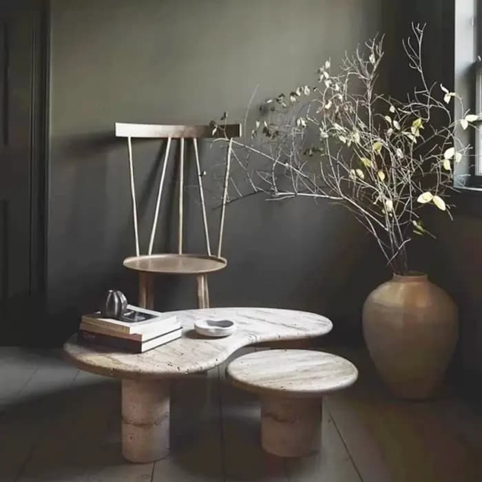 Table basse moderne en marbre nordique