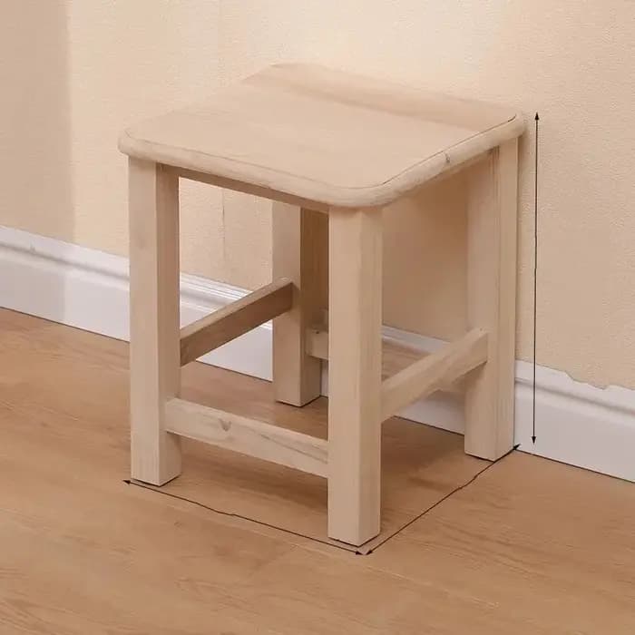 Tabouret en bois avec rangement