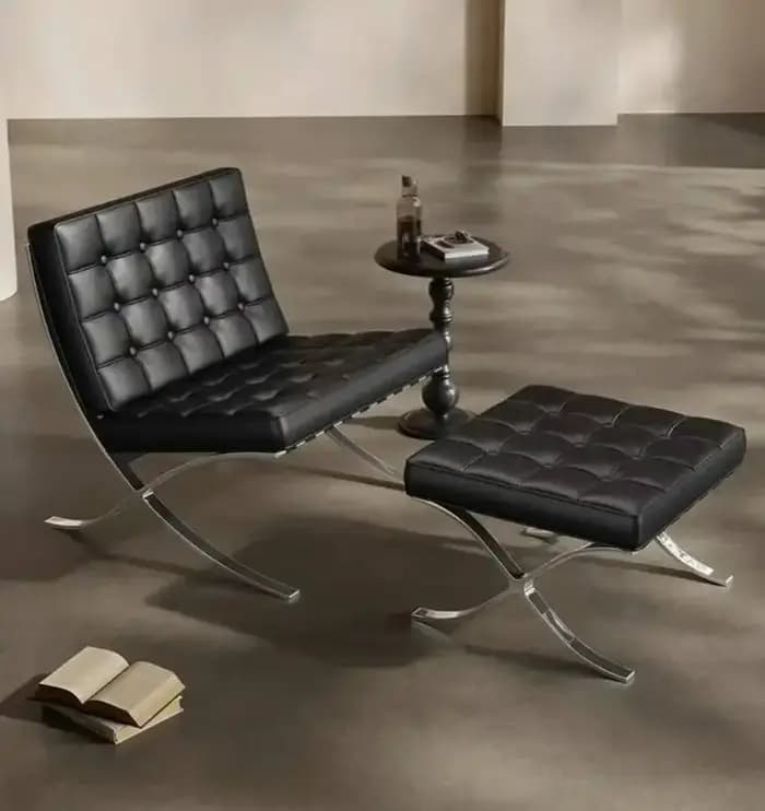 Fauteuil simple moderne et élégant de style Barcelone pour la décoration de salon de luxe, fauteuil