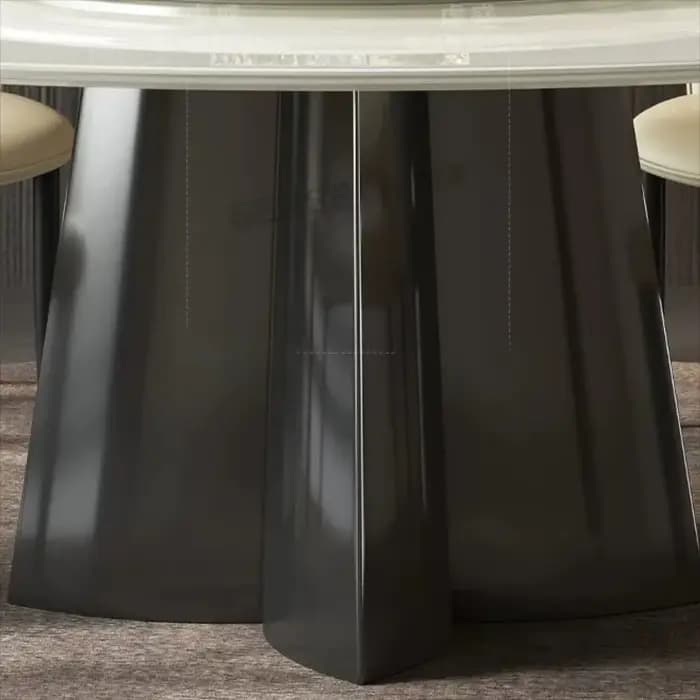 Table à manger ronde moderne avec plateau tournant
