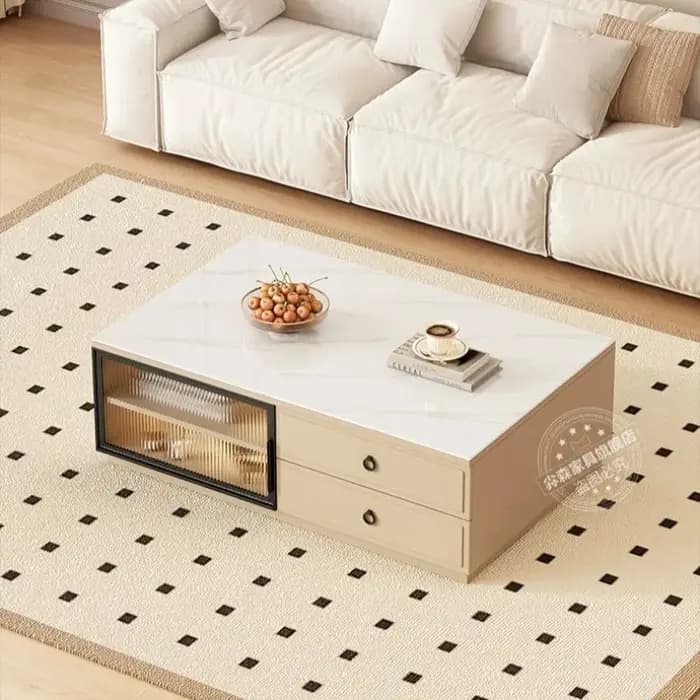 Meuble TV en bois massif blanc