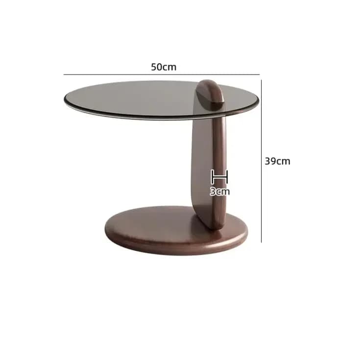 Table basse rétro en bois massif et verre
