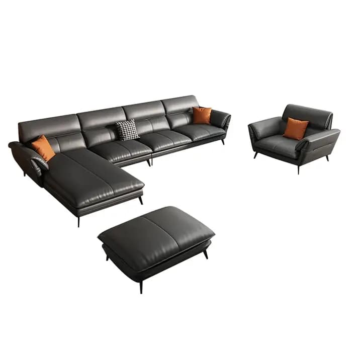Ensemble de canapé en cuir pour salon, salon minimaliste moderne
