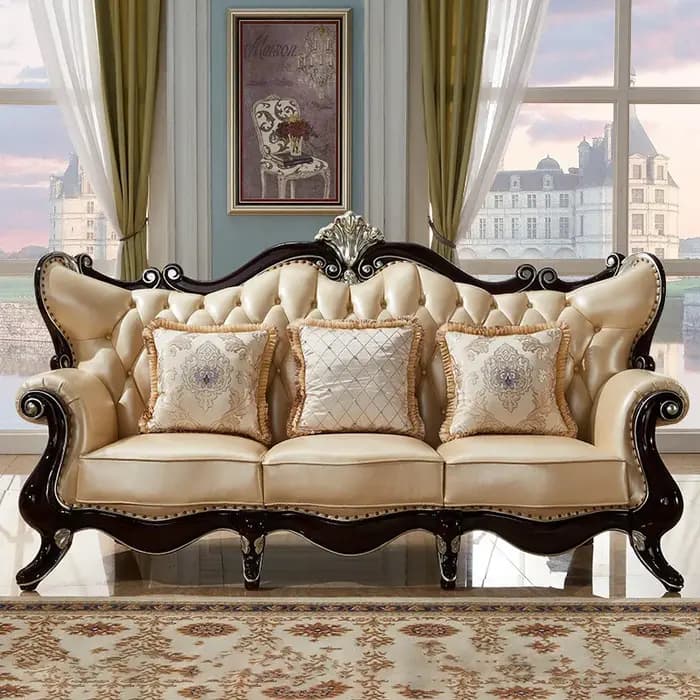 Sectionnel luxe salon canapé en cuir véritable moderne relaxant