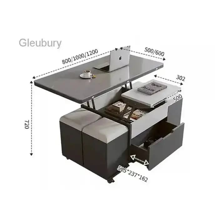 Tables Basses Modernes Multifonctionnelles avec Plateau Relevable et Rangement – Tables à Café Haut de Gamme, Design Unique et Tendance, Meubles Mesa Centro Elevable