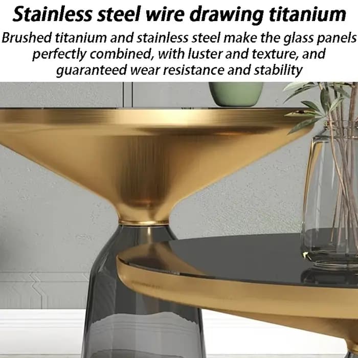 Table d'appoint ronde en verre transparent