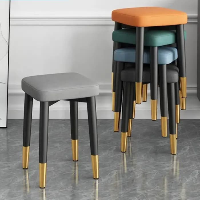 Tabouret rembourré moderne pour salle à manger, salon, chambre à coucher et bureau | avec couvre-p