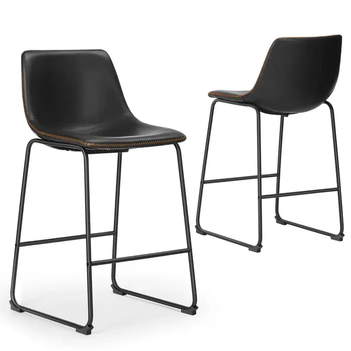 Ensemble de 2 tabourets de bar en cuir Pu