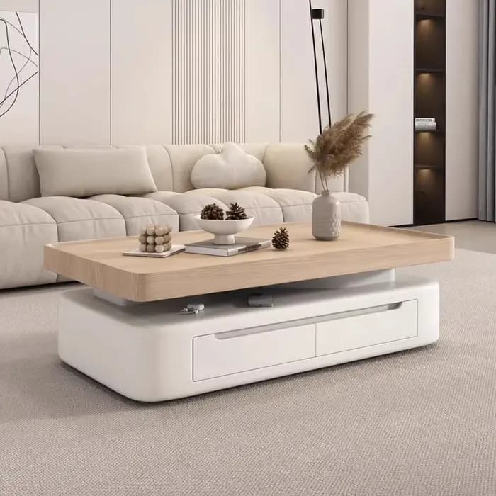 Table basse design nordique avec rangement, esthétique simple, table basse moderne de luxe, Stolik K