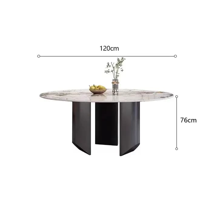 Table à manger ronde en dalle de roche