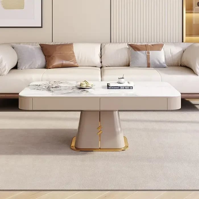 Table basse à cadre clair