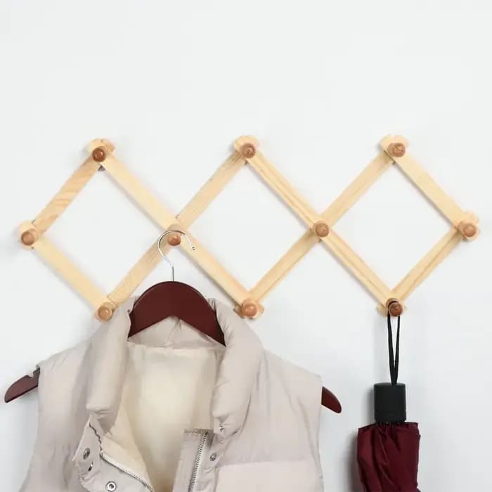 Étagère pliante décorative extensible, fixée au mur, articles divers, crochets de sac, de manteau, d
