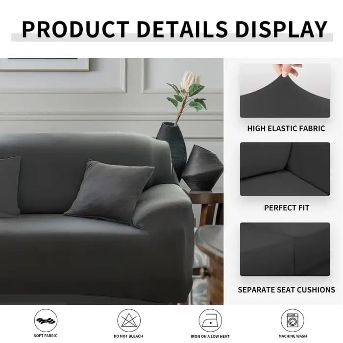 1/2/3/4 Places Housse de Canapé Extensible