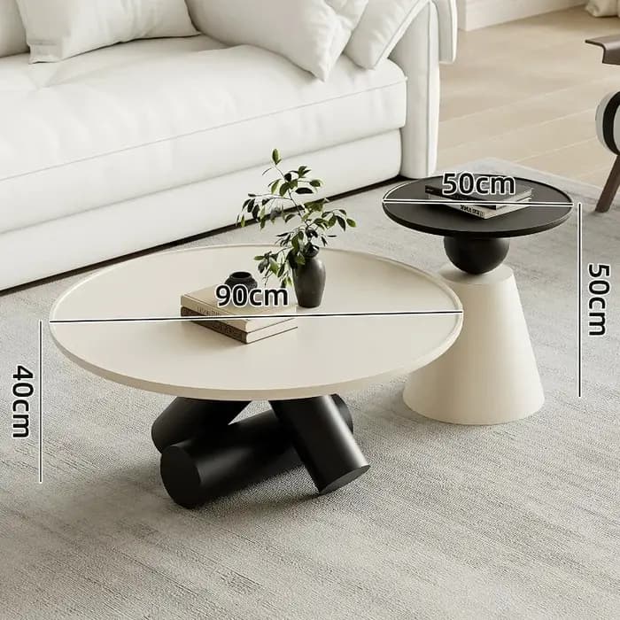 Petites tables basses rondes bon marché, ensembles de tables basses compactes, tables d'appoint d'angle, meubles Stolik Kawowy pour le salon