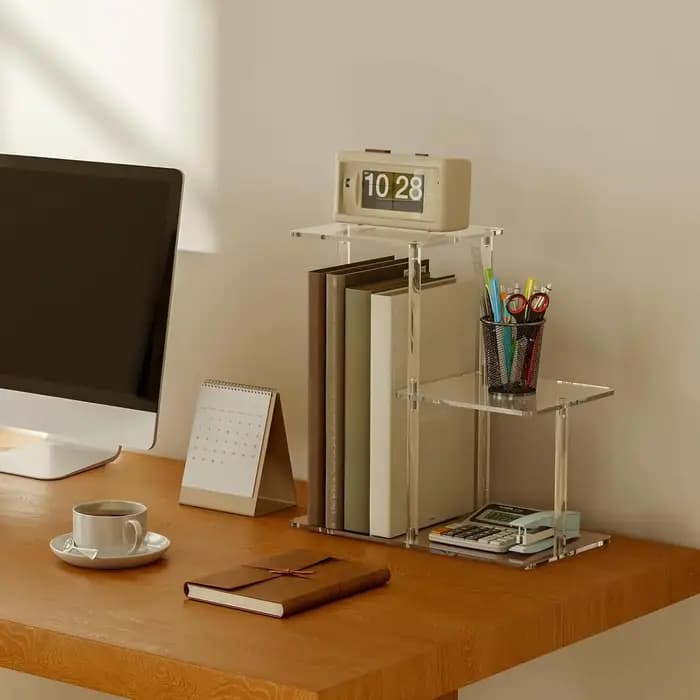 Table d'appoint en acrylique à 3 niveaux, Table d'appoint transparente, meuble Transparent pour entr