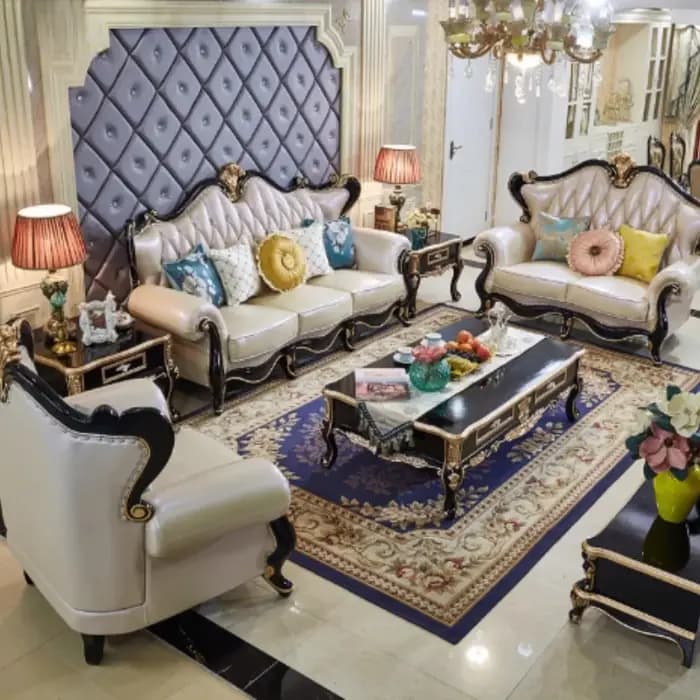 Sectionnel luxe salon canapé en cuir véritable moderne relaxant