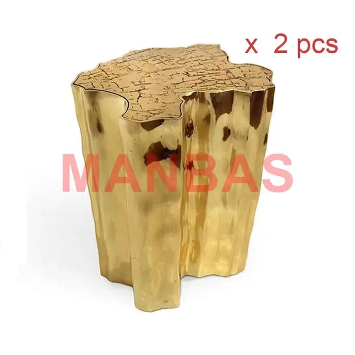 Ensemble de tables basses dorées de luxe