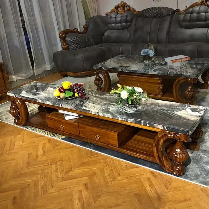 Canapé d'angle en L en cuir véritable et bois massif de style chinois moderne européen