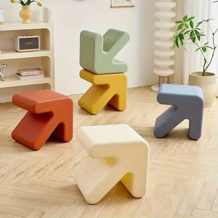 Tabouret flèche créatif de style nordique, étagère basse en plastique pour porte de maison