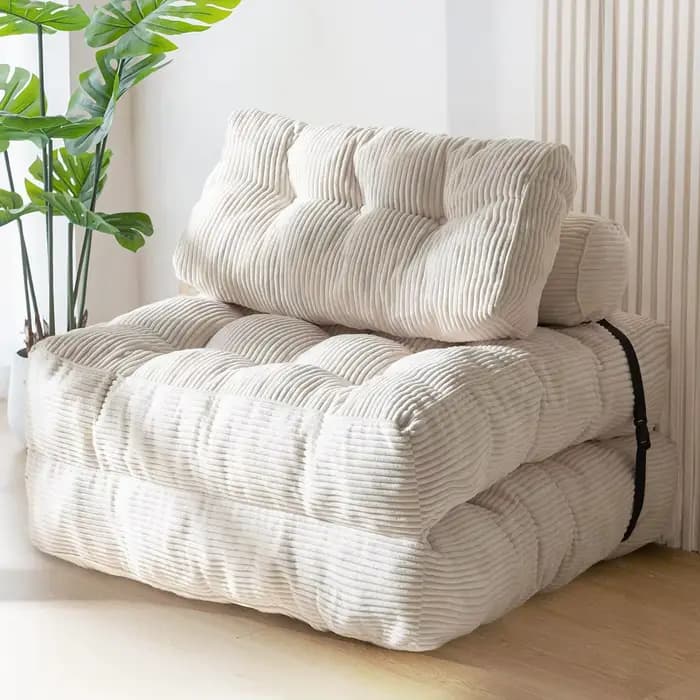 Canapé-lit pliant, fauteuil convertible avec oreiller et matelas pliable
