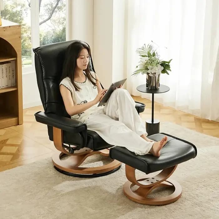Fauteuils de salon ergonomiques en cuir