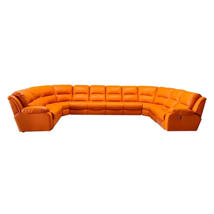 Canapé inclinable sectionnel surdimensionné de luxe avec chaise longue – Sièges de cinéma électrique domestique