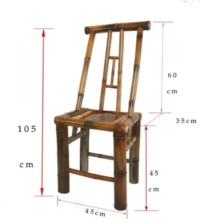 Chaise en bambou artisanale avec dossier