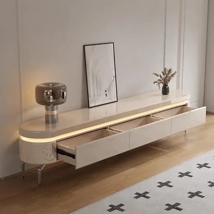 Table TV universelle pour hôtel, décoration rectangulaire, design de luxe européen tendance, meubles uniques pour salon et armoires de rangement.