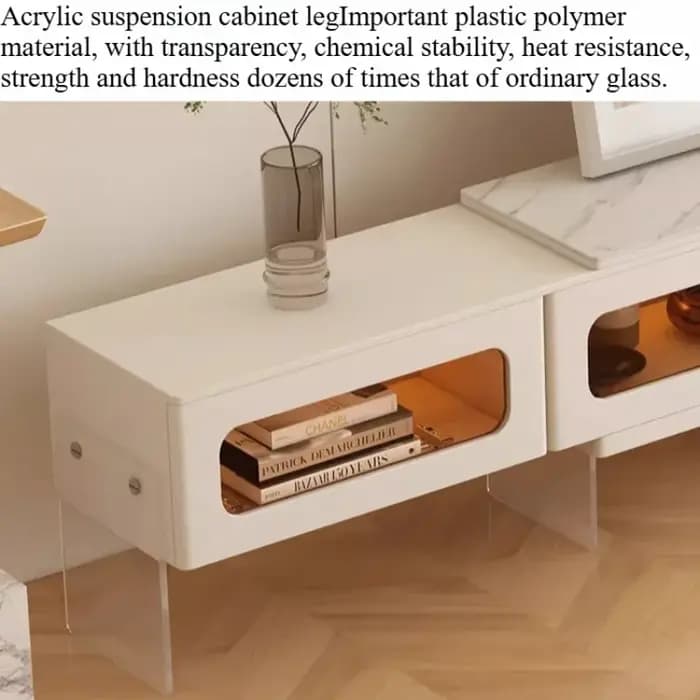 Meuble TV rétractable, vitrine
