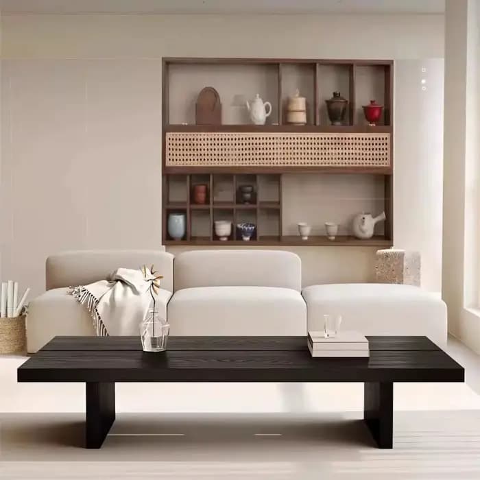 Tables basses vintage en bois massif noir