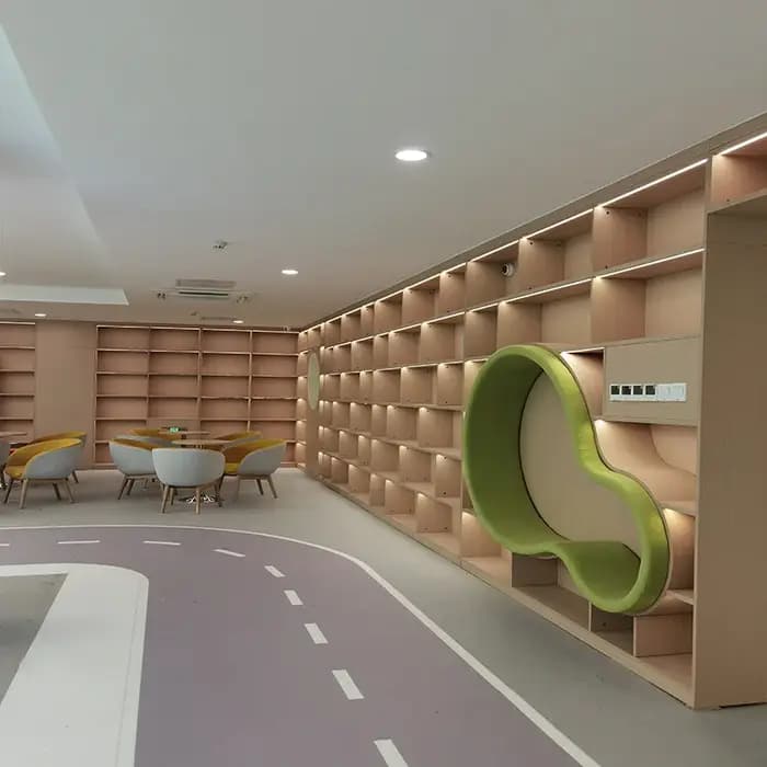 Bibliothèque grande librairie sac souple rouge lecture six couches avec étagère à grille de lampe