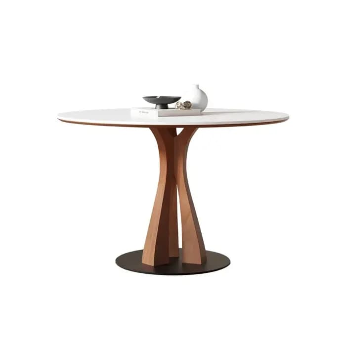 Table à manger nordique en bois massif, plaque de roche, moderne, café, salon, Table ronde, Center,