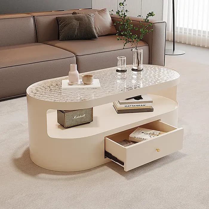 Table basse design livre luxe clair minimaliste Unique Tables basses Premium Beige Tavolino Da Salot
