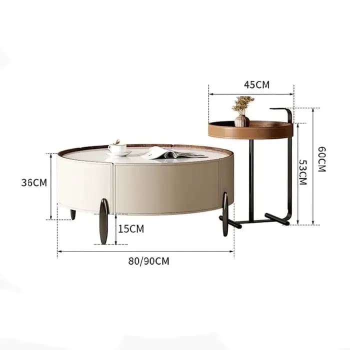 Table basse moderne De luxe tiroirs esthétiques