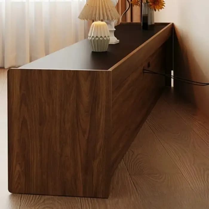 Meuble TV bas en bois brillant de luxe pour chambre et salon, avec tiroirs, style moderne, accessoires de maison